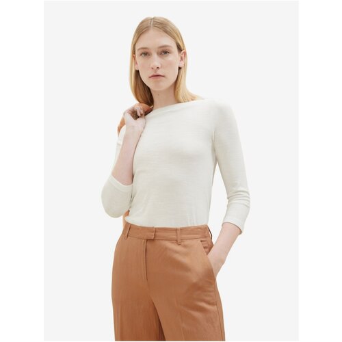 Tom Tailor Cream women's t-shirt - Women's Cene