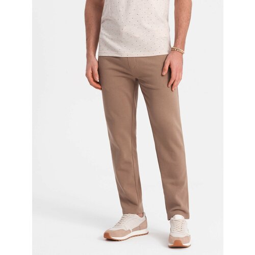 Ombre Men's sweatpants with unlined leg - brown Slike