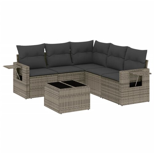 Maison Chic Seti vrtnega pohištva - Vrtna garnitura - Vrtni pohištvo set 6-delna z blazinami siv poli ratan, (21803851) Cene