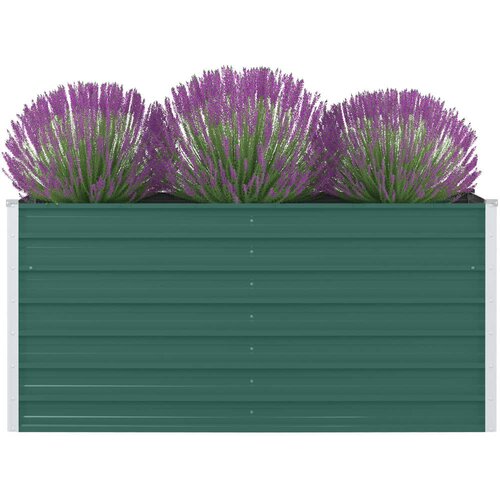vidaXL Povišena vrtna gredica 160 x 80 x 77 cm pocinčani čelik zelena Cijene