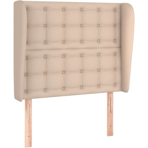  Uzglavlje s u&amp;scaron;ima boja cappuccina 93x23x118/128 cm umjetna koža Slike
