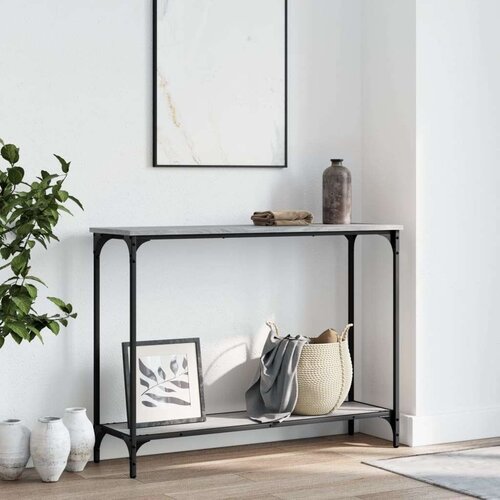  Konzolni stol siva boja hrasta 101x30 5x75 cm konstruirano drvo Slike