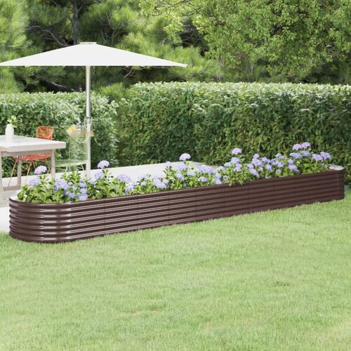 VidaXL Visoka greda iz pra&amp;scaron;no premazanega jekla 440x80x36 cm rjava Slike