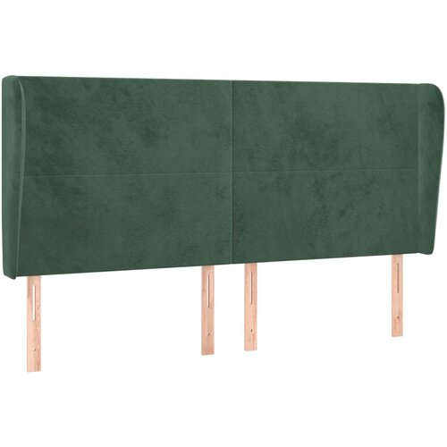 Maison Chic posteljno vzglavje - vzglavna omarica - nočna omarica z ušesi temno zeleno 203x23x118/128 cm žamet, (21711020) Cene