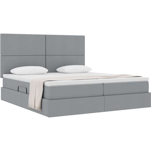  Krevet s od storage Svijetlo siva 180 x 200 cm Lažna koža Slike