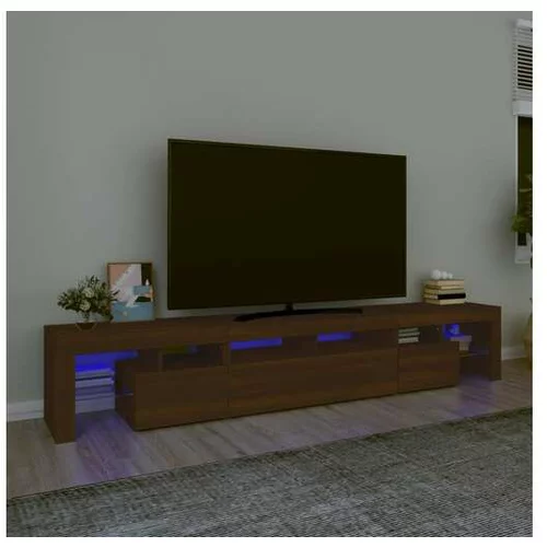  TV omarica z LED lučkami rjav hrast 230x36,5x40 cm