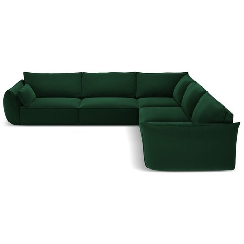 Mazzini Sofas Temno zelena žametna kotna sedežna garnitura Vanda – Cene