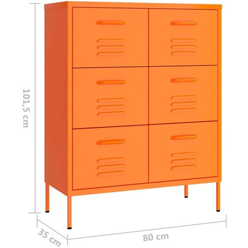 VidaXL Ormarić s ladicama narančasti 80 x 35 x 101,5 cm čelični Slike