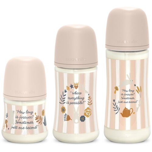 Suavinex Wonderland SX Pro Physiological Anti-Colic steklenička za dojenčke L Dense Flow 6 m+ Pink 360 ml Slike