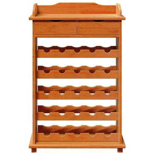 VidaXL Stalak za vino 90x60x30 cm od čvrstog borovog drveta Slike