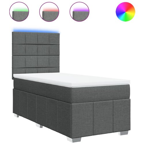 Maison Chic Box spring postelja - Vzmetna postelja z vzmetnico temno siva 80x200 cm blago SL11301, (21901153) Cene