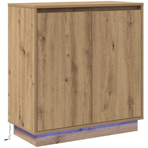 vidaXL Stranska omara z LED osvetlitvijo v stilu Artisan Oak, dimenzije 71x34,5x75 cm, narejena iz inženirskega lesa Cene