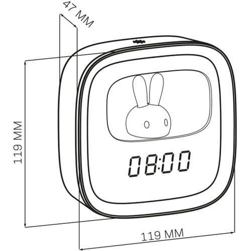  Prigu&amp;scaron;iva LED noćna lampica sa budilnikom BUNNY LED/1,2W/5V 3000K Slike