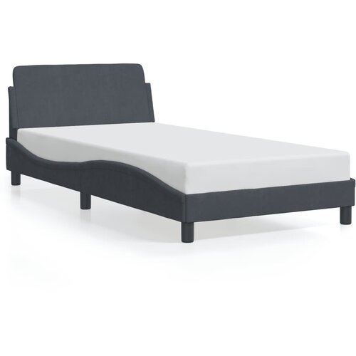 VidaXL Okvir za krevet Dover tamnosivi 100x190 cm bar&amp;scaron;unasti - Tamno siva 100 x 190 cm Slike