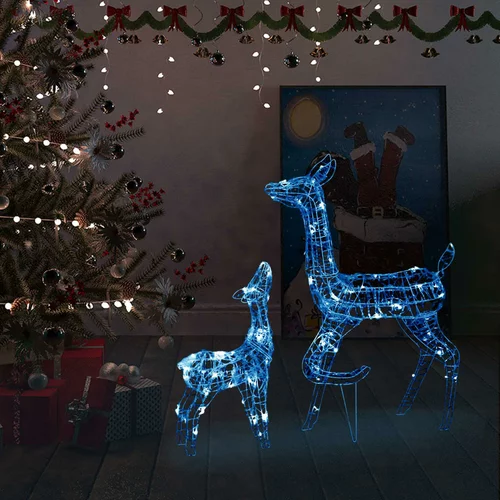  Akrilna obitelj sobova božićni ukras 160 LED plava