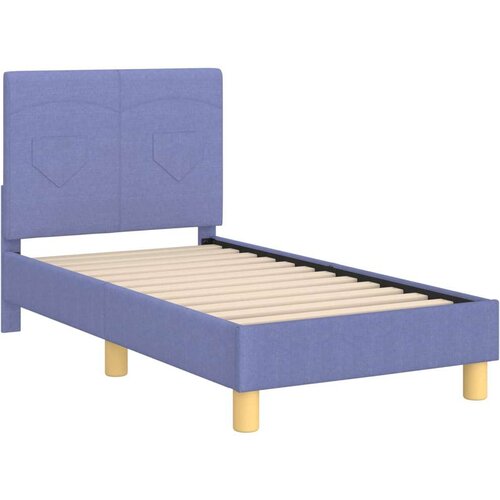  Okvir kreveta za malu djecu s naslonom Traper plava 70 x 140 cm Slike