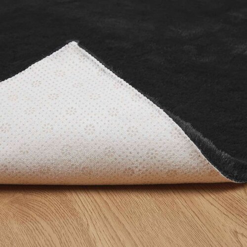  Faux Rabbit Fur Rug Olite Crna 60 x 110 cm Poliester Slike