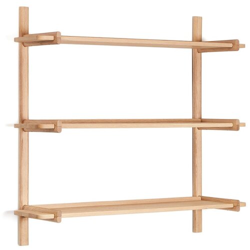 Kave Home Modularni sustav polica od punog hrasta u prirodnoj boji 110x98 cm Sitra – Cijene