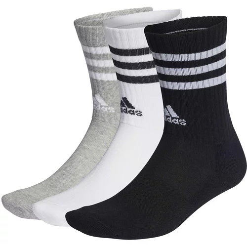 Adidas Sportske čarape '3-Stripes Cushioned Crew ' siva melange / crna / bijela