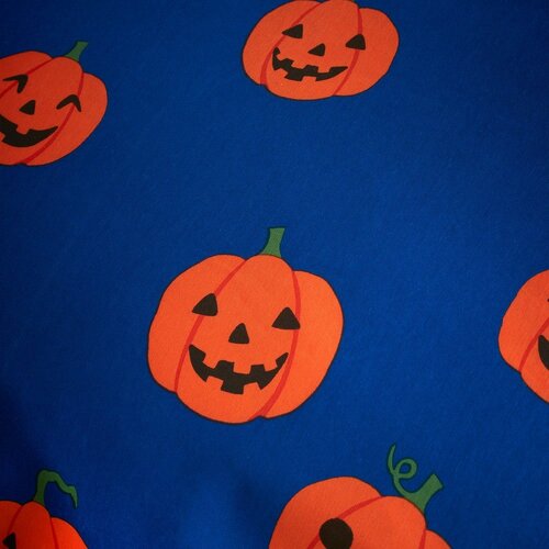 Catherine Lansfield Plava/narančasta posteljina za krevet za jednu osobu 135x200 cm Halloween Pumpkins &amp;ndash; Slike