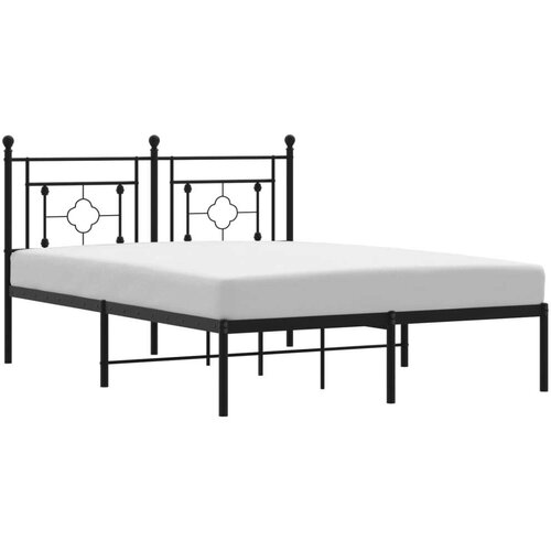 VidaXL Metalni okvir za krevet s uzglavljem crni 140x200 cm Slike