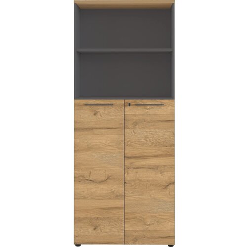 Germania Antracit natural visoka komoda u dekoru hrasta 80x197 cm Agenda - Cijene