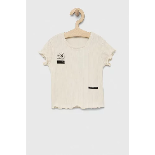 Sisley Otroška kratka majica bež barva