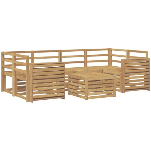  Set vanjskih sofa 7 kom. Bijela Čvrsto drvo akacije Slike