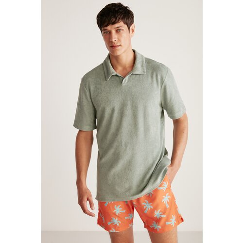 Grimelange Todd Terry Relaxed Green Polo Neck T-shirt Slike