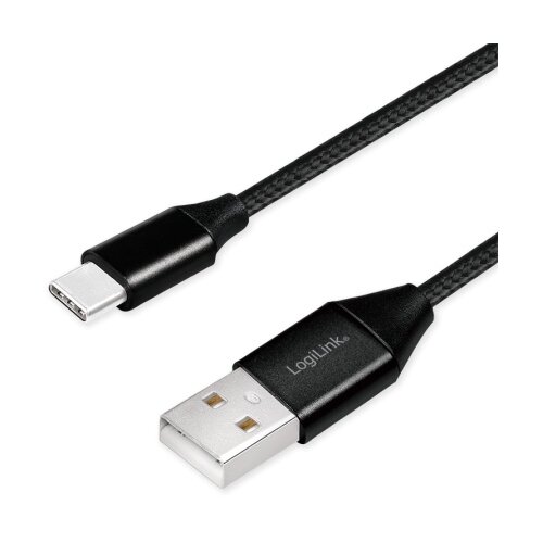 Logilink USB-USB-C polnilni/sinhronizacijski kabel USB 2.0 15W 0,3 m tekstilni, (5000276555) Cene