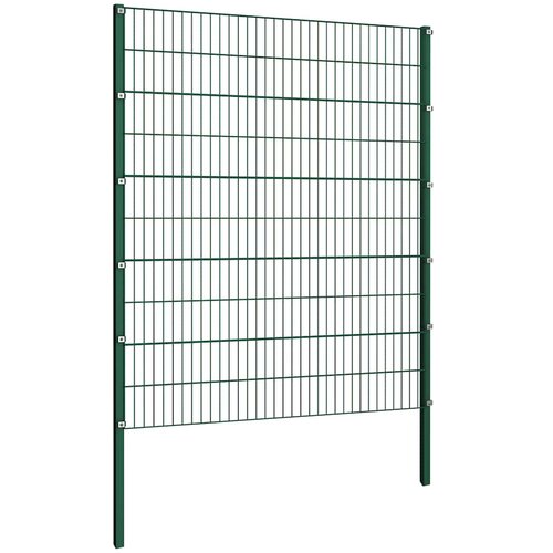  Ogradni panel sa stupovima od željeza 694,5 x 200 cm zelene boje Slike