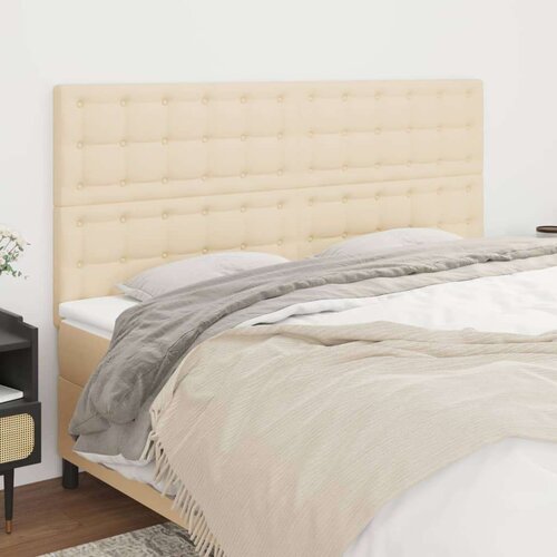  Posteljno vzglavje 4 kosa krem 100x5x78/88 cm blago, (20936187) Slike