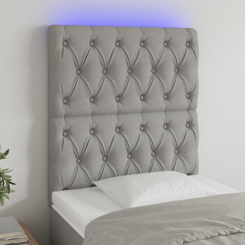  LED uzglavlje svjetlosivo 80x7x118/128 cm od tkanine Cene