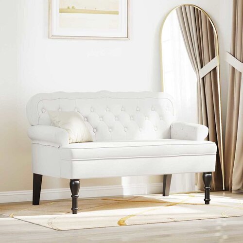 vidaXL Chesterfield klupa Bijelo 119,5 x 64,5 x 75 cm Lažna koža Cijene