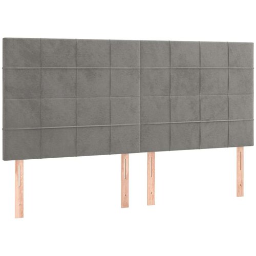  Krevet s oprugama i madracem svjetlosivi 200x200 cm bar&amp;scaron;unasti Slike