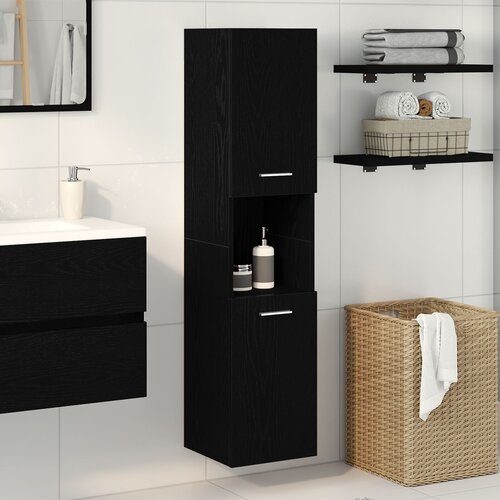 vidaXL kupaonski ormar Crni hrast MDF 30 x 30 x 130 cm Pohrana Cijene