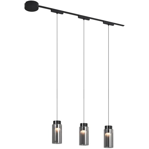 QAZQA Modern railsysteem met 3 hanglampen zwart 1-fase - Magnetic Vance Slike