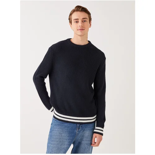 LC Waikiki Crew Neck Long Sleeve Striped Men's Knitwear Sweater