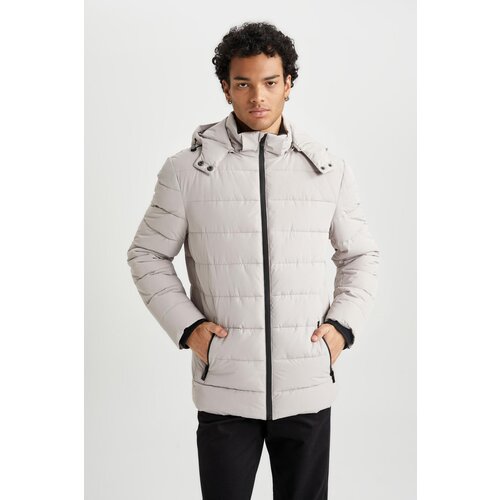 Defacto Slim Fit Stand Collar Faux Fur Lined Puffer Coat Cene