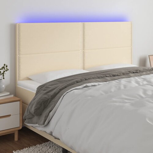  LED uzglavlje krem 180x5x118/128 cm od tkanine Cene