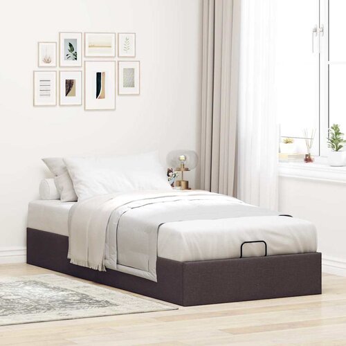 VidaXL Otomanski posteljni okvir brez vzmetnice rjav 100x200 cm blago Slike