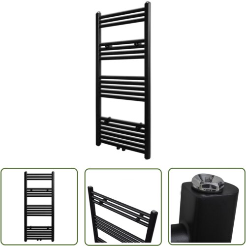 The Living Store Kopalniški cevni radiator za centralno ogrevanje raven 500x1160 mm črn - Cevni Radiator, (21745134) Cene