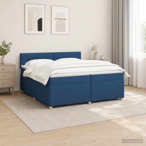  Boxspring krevet s madracem Plava 200 x 200 cm Tkanina Cene