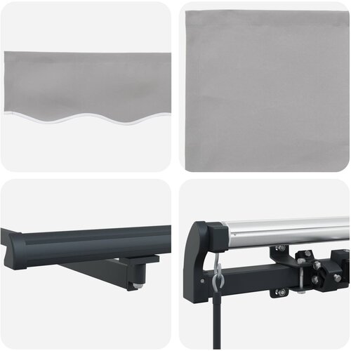  Skrovita tenda Svijetlo siva 500 &amp;times; 350 cm Poliester i čelik Slike