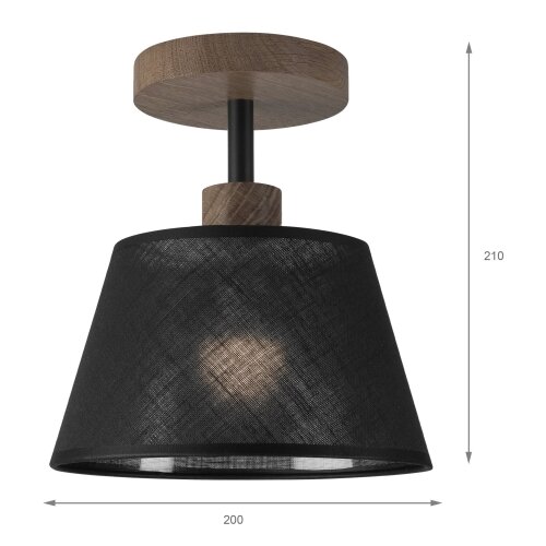  Brilagi - LED plafonski luster ANTHONY 1xE14/60W/230V hrast orah/crna Slike