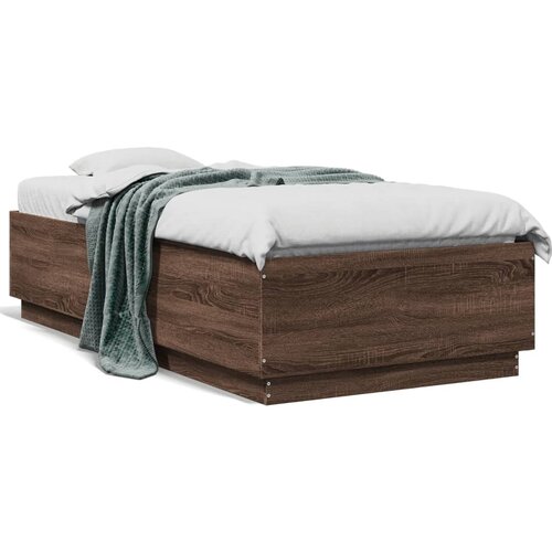 VidaXL Okvir za krevet smeđi hrast 90x190 cm konstruirano drvo Slike