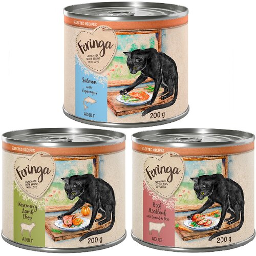 Ekonomično pakiranje Feringa Selected Recipes 24 x 200 g  - Mje&scaron;ovito pakiranje: janjetina, govedina, losos Cijene