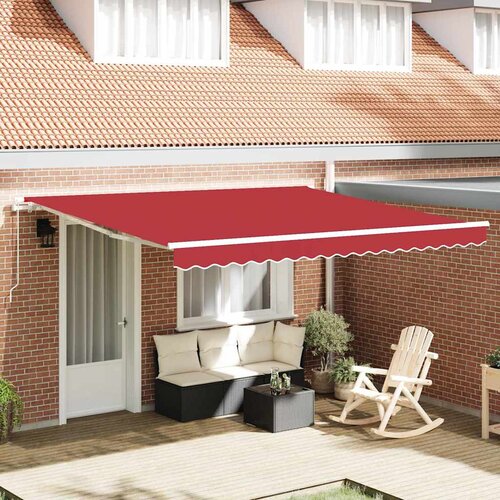  Skrovita tenda Crvena 400 &times; 300 cm Poliester i aluminij Cijene