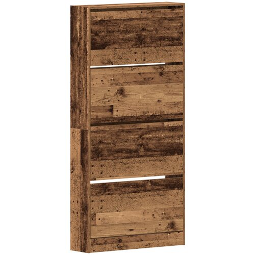 VidaXL Ormarić za cipele Stari drvo Konstruirano drvo 80 x 21 x 163.5 cm Slike