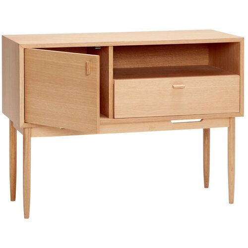 Hübsch Visoka komoda u dekoru hrasta u prirodnoj boji 100x75 cm Cube – Cijene